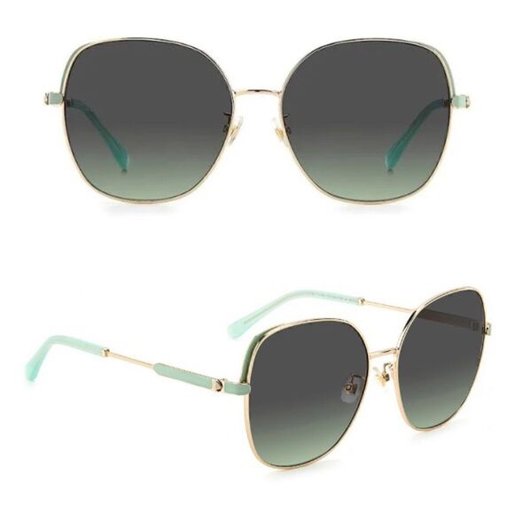 Kate Spade NWT 59mm yarafs round sunglasses in Tiffany/Gold - Picture 1 of 6